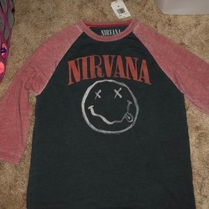 Nirvana baseball style 3/4 sleeve t shirt
